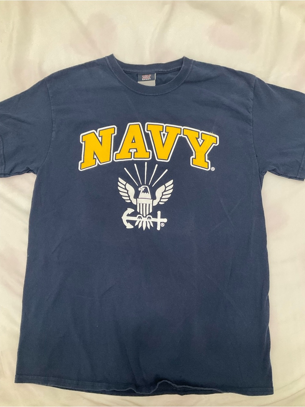 MV Sport Navy Blue T‑Shirt with Yellow Graphic
